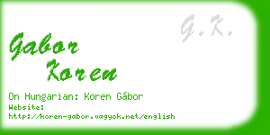 gabor koren business card